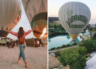 Pamukkale Hot Air Balloon Ride From Side